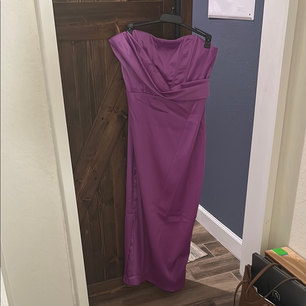 Purple Strapless Gown with sash